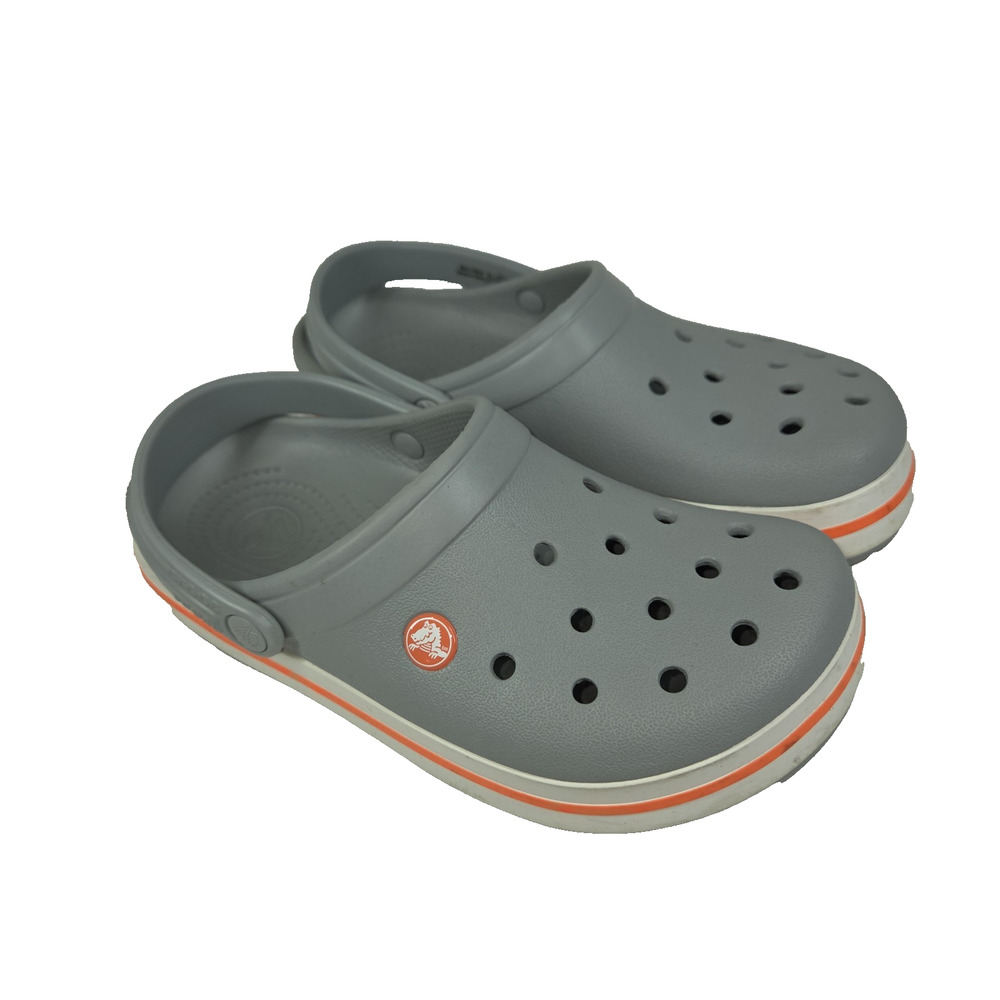 Crocs Crocband Clog Unisex Gray Shoes Casual Mens Sz 5 Womens Sz 7 Croc Sandals